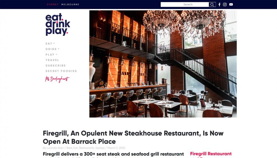 Firegrill, An Opulent New Steakhouse Restaurant, Is Now Open At Barrack Place